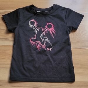*3/$15* Under Armour Girls Size 4T Black & Pink Graphic T-Shirt Cheerlea…
